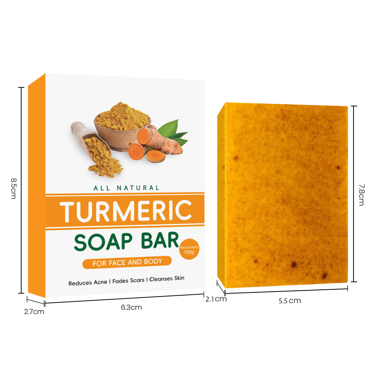Transfronterizo TK explosión serie de jabón de cúrcuma de limpieza facial hidratante de piel exfoliante fuente de fábrica de jabón de cúrcuma