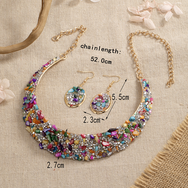 Bohemian Multicolor Alloy Inlay Artificial Gemstones Rhinestones Women's Jewelry Set display picture 1