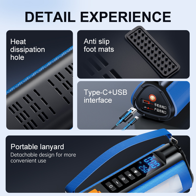[Ts03] Cross-Border Car Emergency Starting Power Supply and Air Pump All-In-One Jump Starter Multifunctional Portable Battery Booster
