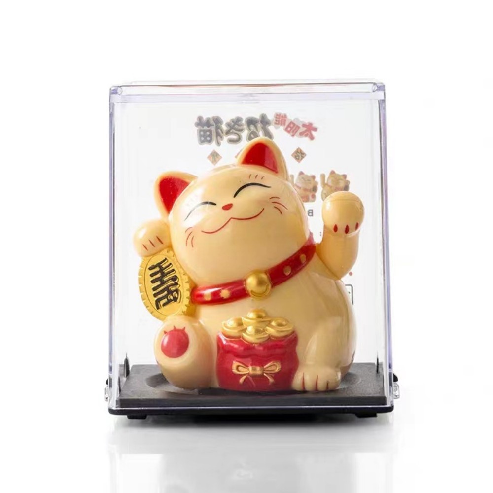 2 pulgadas energía solar mini gatos de fortuna mini mini mini oficina de escritorio suministros de automóviles decoración