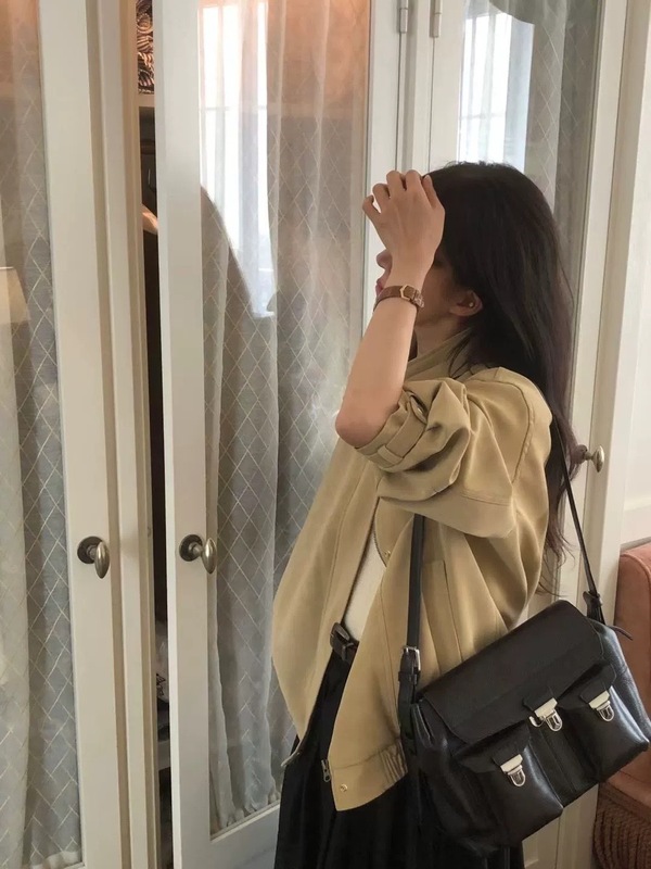 现货 韩国东大门obj*t立领皮衣韩系女装简约高级百搭短外套夹克女|undefined