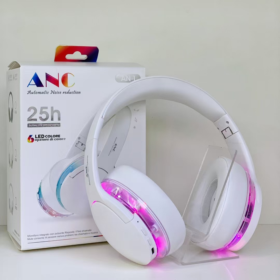 Nuevo AN - 1 ANC transfronterizo activamente redujo el ruido auriculares Bluetooth auriculares plegables auriculares RGB image 7