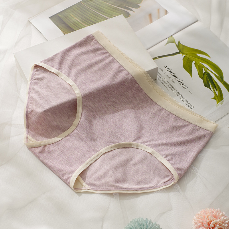 Ropa interior sin costuras de las mujeres al por mayor transpirable cintura media 40 ropa interior de algodón peinado de las mujeres calzoncillos de algodón entrepierna ropa interior elástica alta