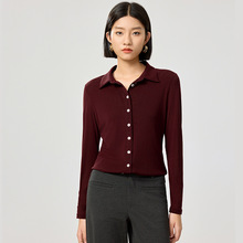 2025春秋台湾网纱弹力真丝长袖衬衫女品牌妈妈装薄款桑蚕丝上衣女