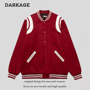 American trendy brand G-Dragon's same baseball uniform jacket for men and women, loose casual splicing couple's trendy cardigan jacket