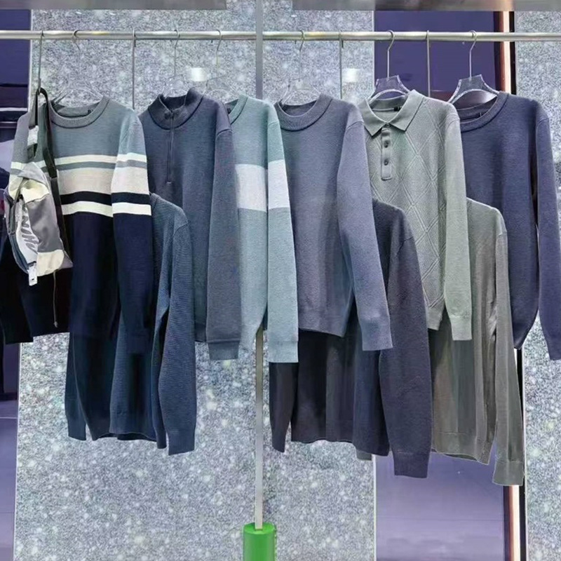 25 Autumn Ocean Blue Home Round Neck Sweater Casual Business Style Warm Top Brand Discount Women's Ready Stock Wholesale Goods