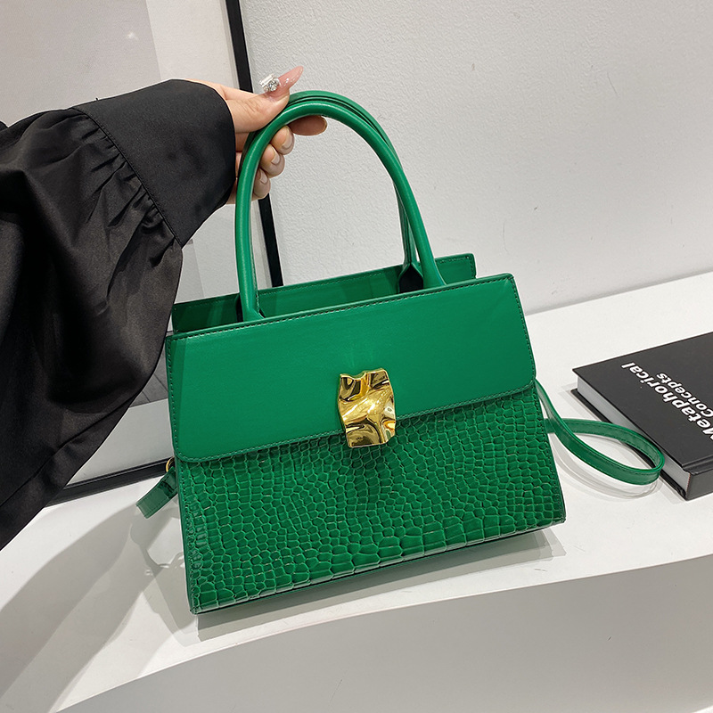 Bolso de mano con patrón de cocodrilo de alta gama de moda coreana para mujer 2024 otoño nuevo diseño de nicho pequeño bolso cuadrado de cercanías