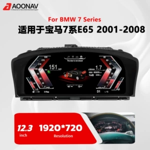 BMW 7 Seriyası E65 E66 üçün Dəyişdirilmiş LCD Spidometr Rəqəmsal Klaster