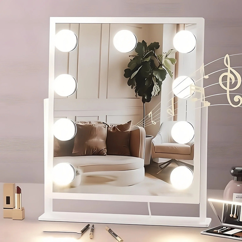 Amazon's Popular Led Hollywood Smart Makeup Mirror Desktop Vanity Mirror Bathroom Mirror Bluetooth Audio Music Mirror