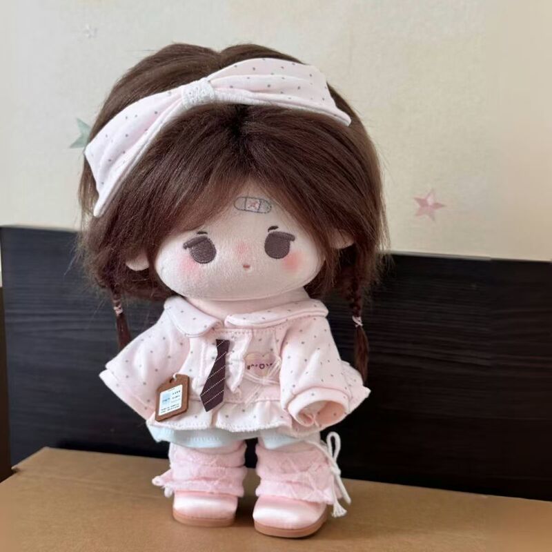 20cm Doll Clothes Set with Cute Overalls, Adorable Doll Outfit Set, Plush Toy Doll Dress-Up