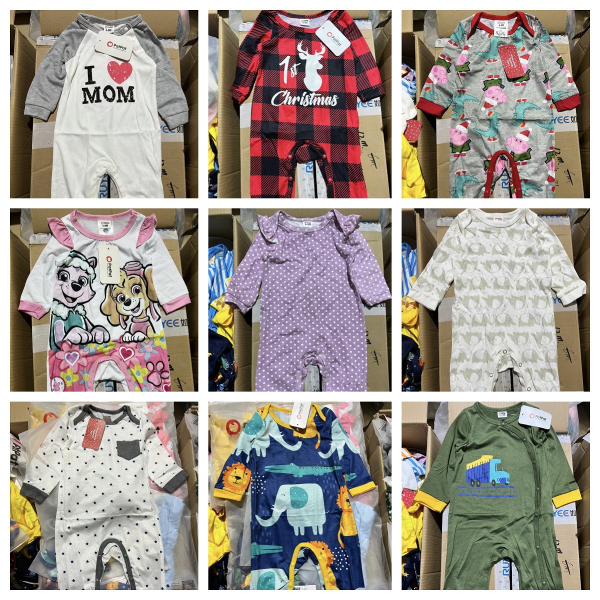 Patpat ropa infantil comercio exterior transfronterizo baby set lindo viento cola mercancías misceláneas exportación contenedor África bajo precio