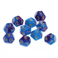 Трансграничная поставка 12-сторонних кубиков цифровых Dice Puzzle Арифметические цветные аксессуары для настольных игр фиолетовый и синий двухцветный