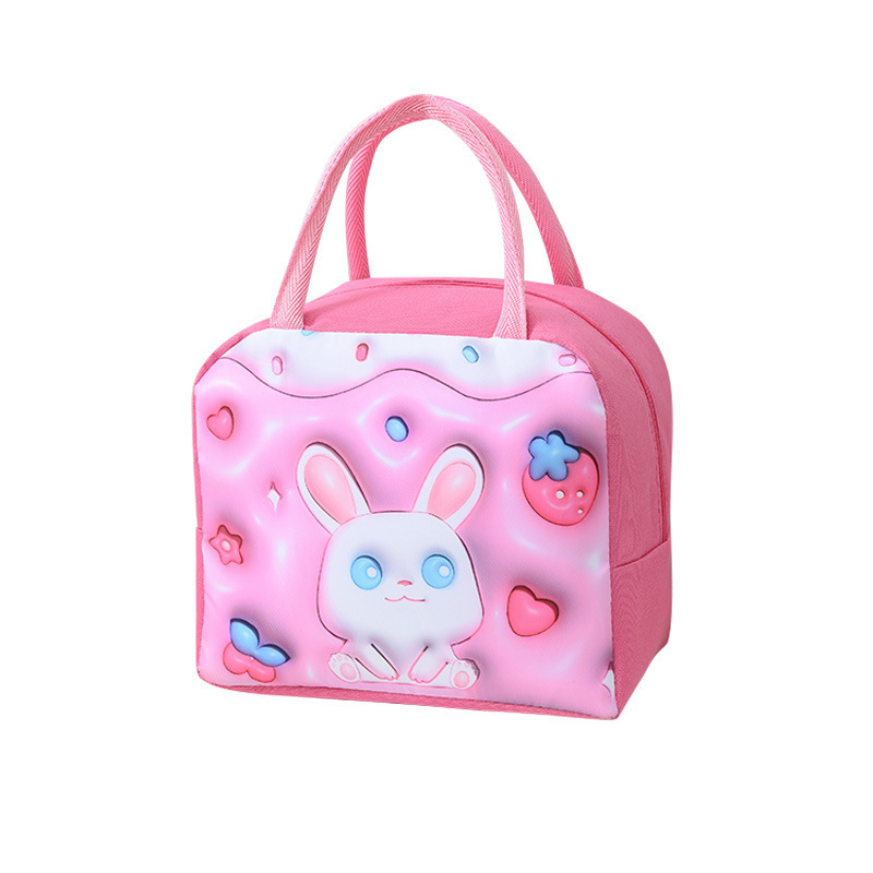 Bolsa de almuerzo de dibujos animados 3D bolsa de aislamiento térmico portátil para niños bolsa de almuerzo de dibujos animados lindo de tela Oxford bolsa de almuerzo de Estudiante