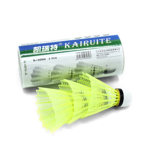 Durable Plastic Badminton Birdie with Nylon Material - Set of 3, Suitable for Intermediate and Junior Training
