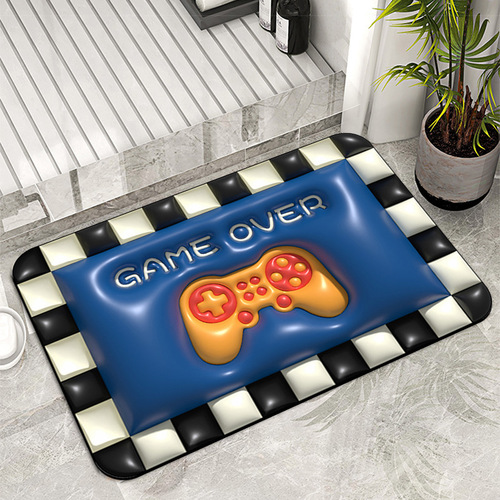 Cross-border game console diatom mud floor mat 3D visual three-dimensional expanding floor mat bathroom water-absorbent quick-drying floor mat