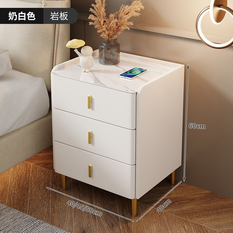 智能床头柜岩板床头桌三抽多功能无线充电现代简约卧室家用床边柜|undefined