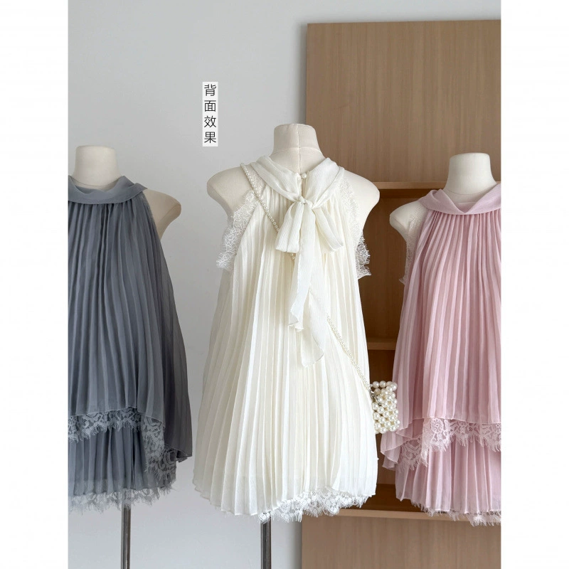 Lace summer T-shirt sleevless, shiffon set