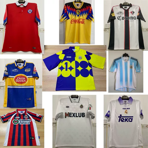 Old Retro Jersey America Monterrey Mexico Tigers Chivas Argentina Home and Away Short-Sleeved Football Uniform