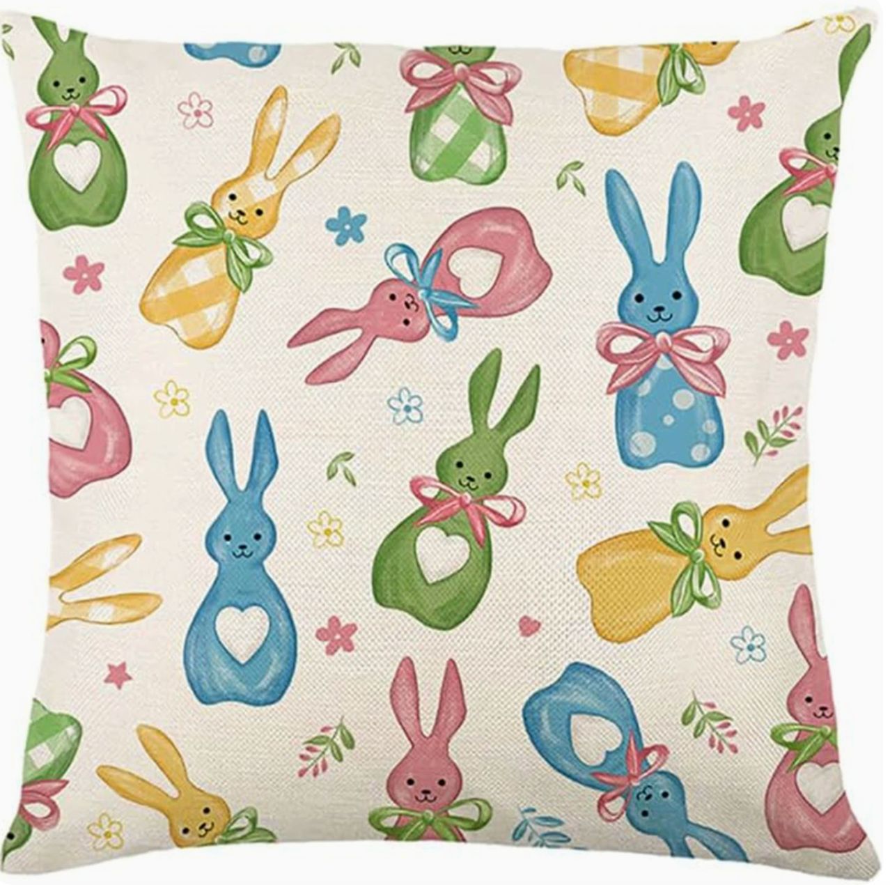 Amazon nuevo huevo de Pascua transfronterizo funda de almohada lino conejo simple funda de almohada cojín de sofá doméstico