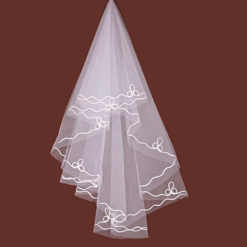 veil, Bridal White Veil, Single or Double Layer, 40–80 cm, Hair Comb or Hairpin Options
