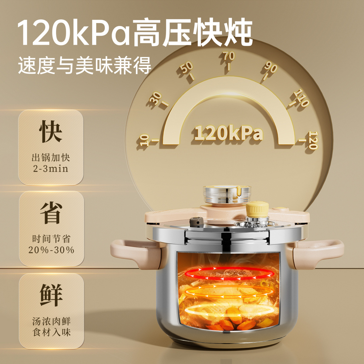 Olla a presión de Cooking Dahuang Olla a presión de acero inoxidable 316L 2024 Nueva olla a presión a prueba de explosiones de sopa de estofado de gran capacidad para el hogar