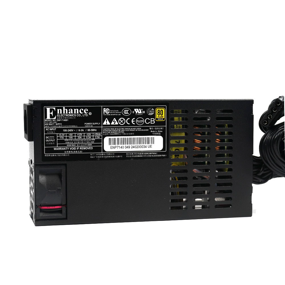 Улучшенный Black 7140B Flex Small 1U блок питания 400W бесшумный NAS сервер PC