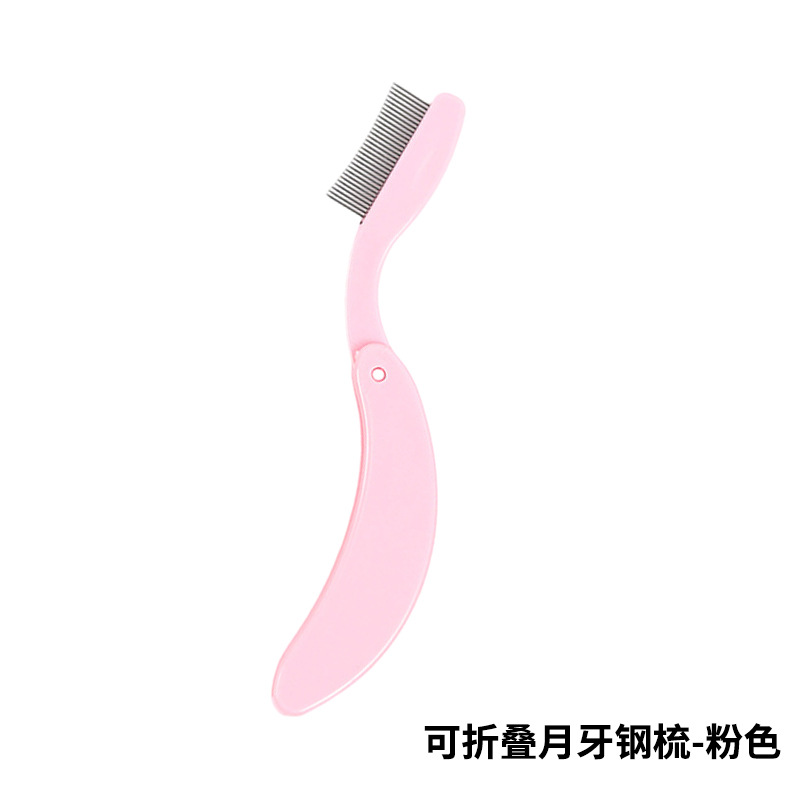 Mango recto aguja de acero cepillo de cejas cepillo de pestañas plegable cepillo de cejas peine de pestañas falsas herramienta de peinado dispositivo auxiliar en stock