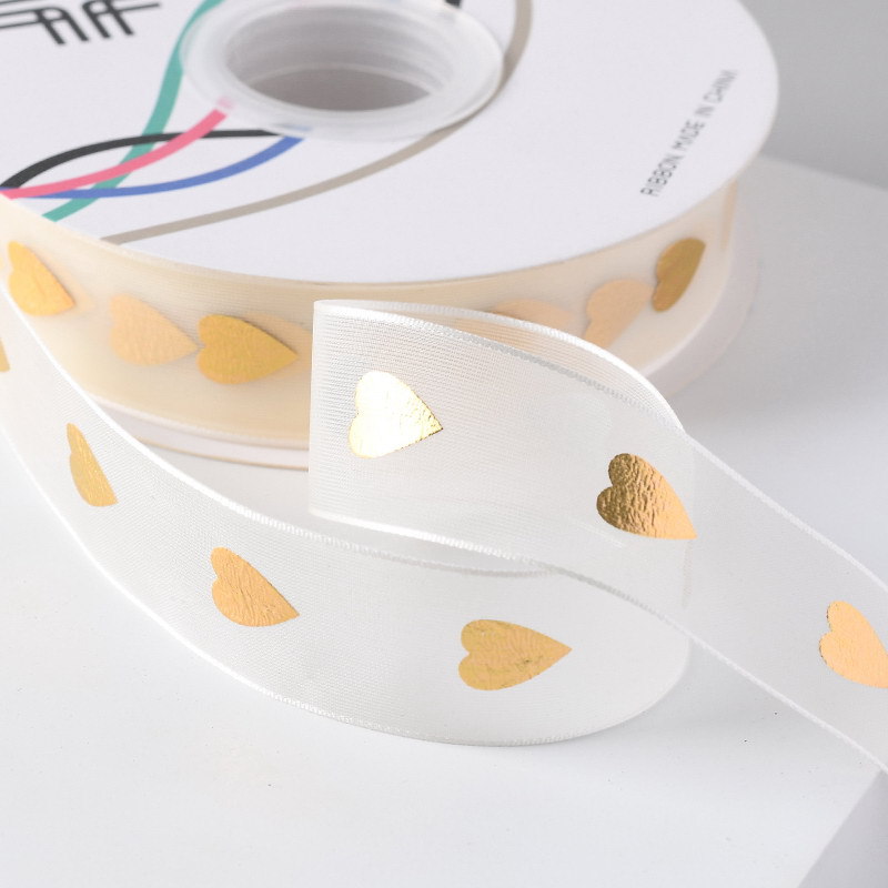 2,5 cm hilo de agua cinta dorada hilo de nieve pastel hornear embalaje cinta flor caja de regalo flejado cinta de embalaje