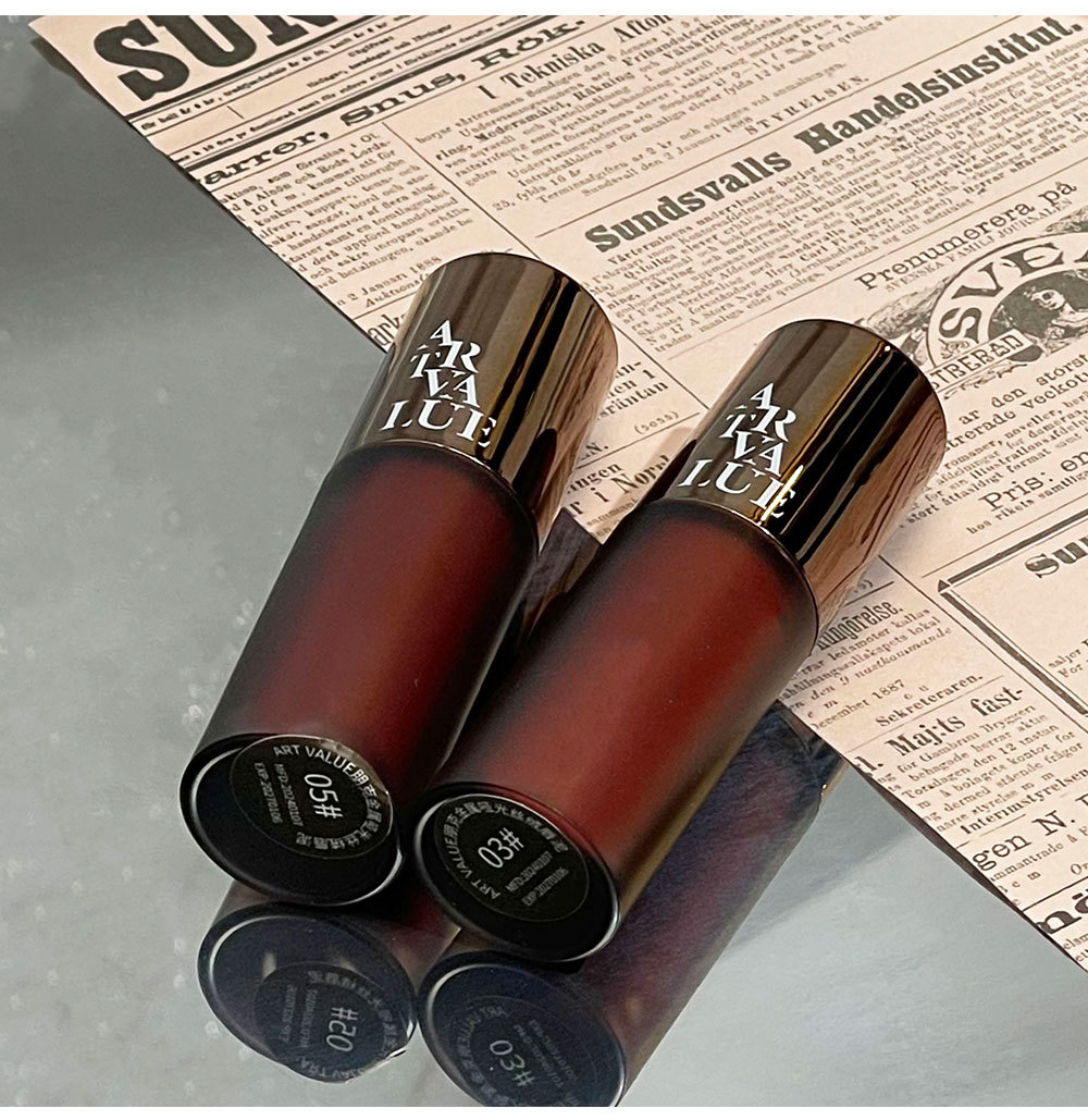 Art Value Punk Metal matte Velvet Lip Gloss, whitening soft mist gray powder, versatile lip gloss, popular and affordable undefined