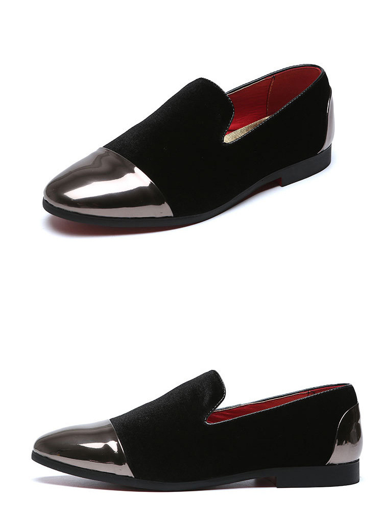 Suede single shoe peas plus size loafers_voghion.com