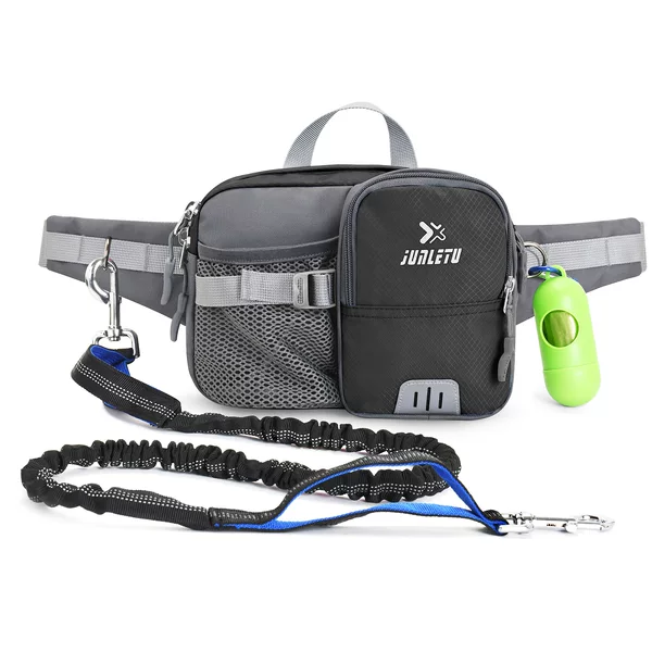 New cross-border dog leash, anti-shock elastic traction rope for medium and large dogs, reflective sports dog walking waist bag
