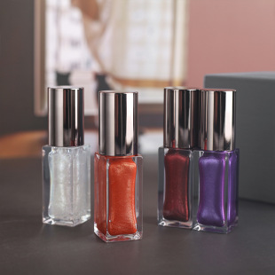 Cross-Border Makeup Silver Black Round Cover Square Tube Pearlescent Mirror Lip Gloss Lip Glossy Liquid Lipstick European and American Lip Glaze