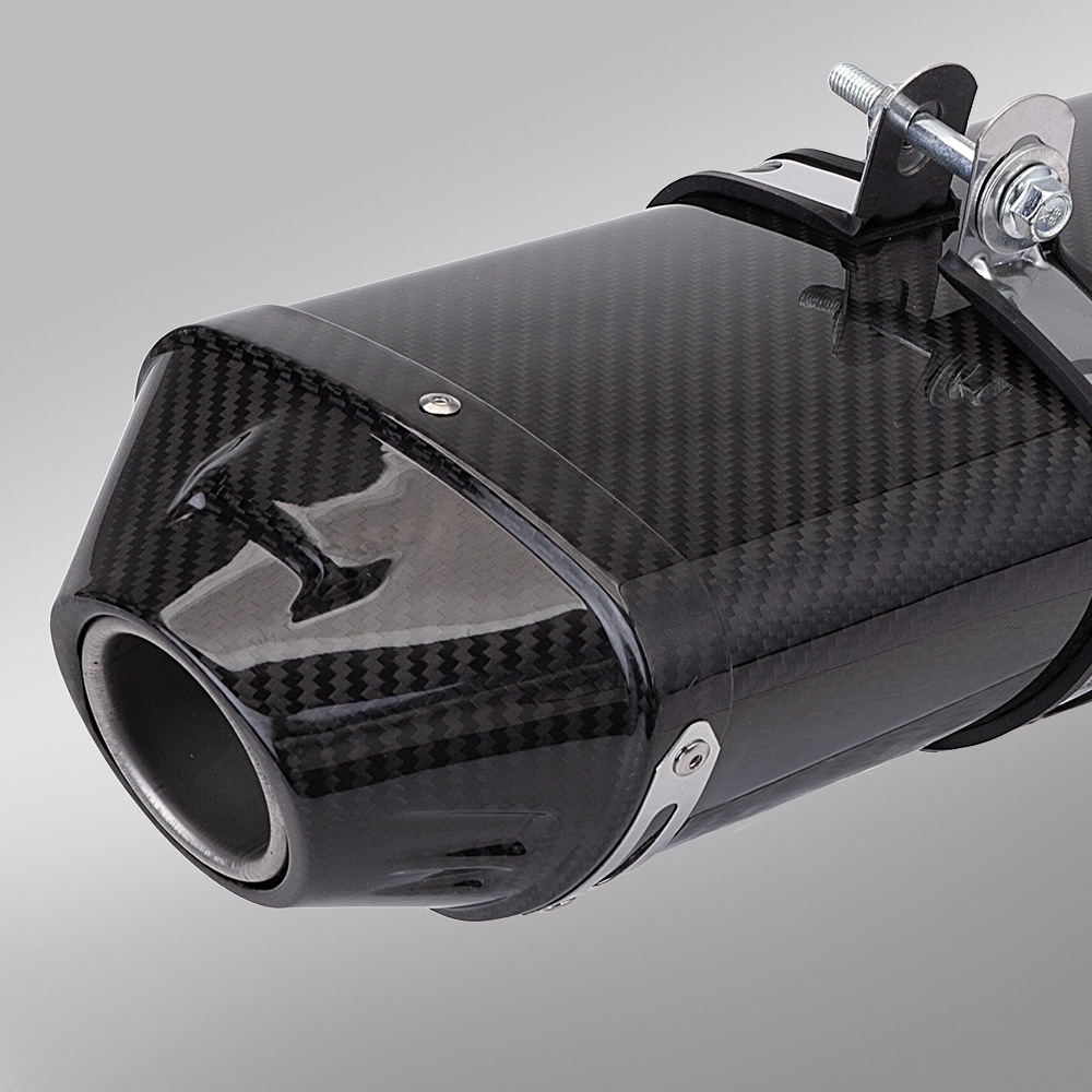 CBR600RR F5 stainless steel split mid-section exhaust pipe set with carbon fiber tail section silencer, non-destructive installation