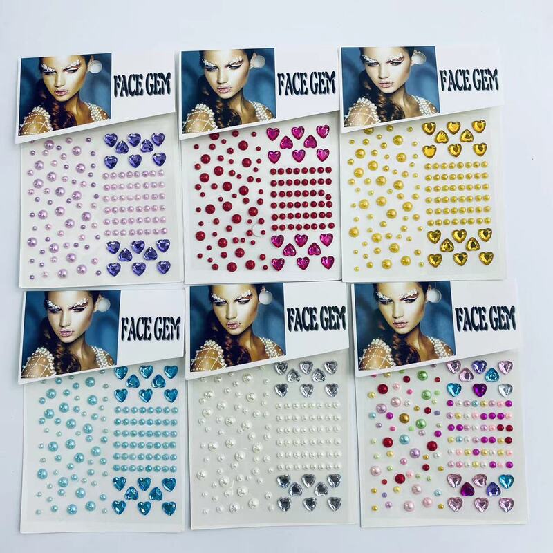 Holiday self-adhesive rhinestone body decoration Crystal temporary tattoo jewelry sticker eye face love heart makeup Diamond
