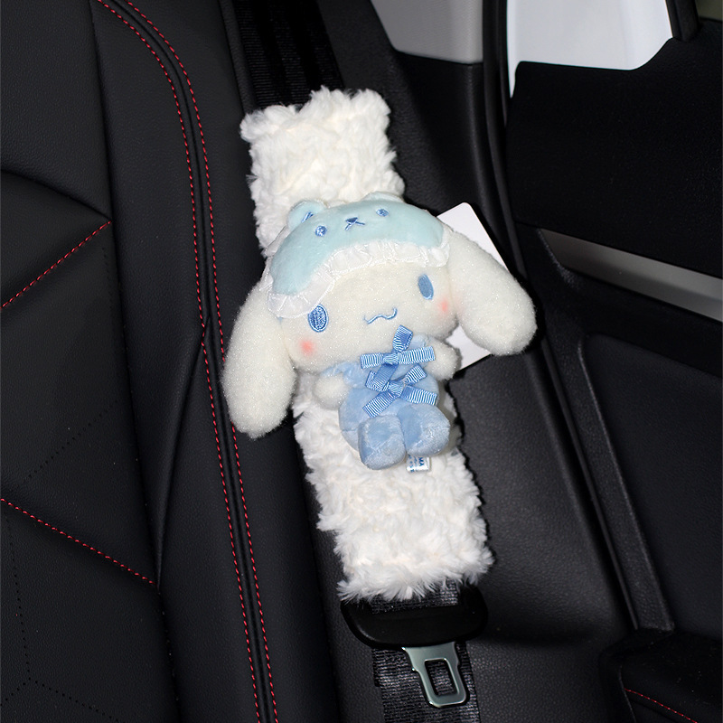 Pajamas Sanrio Safety Belt Shoulder Pads Cute Cartoon Plush Car Protective Cover Car Protective Cover for Couples