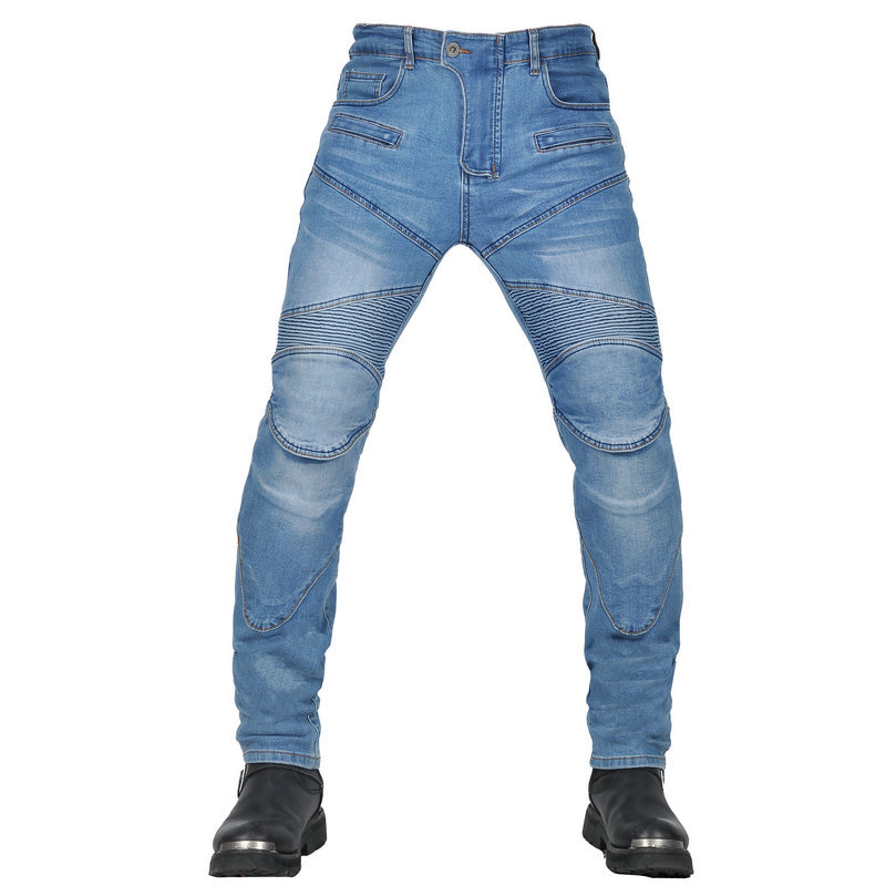 VOLERO Volum Gong motocicleta jeans hombres vintage motocicleta casual stretch cintura alta pantalones de montar delgados