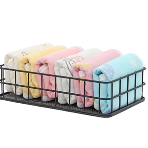 25*50cm Pure Cotton 6-Layer Gauze Baby Towel with Embroidery