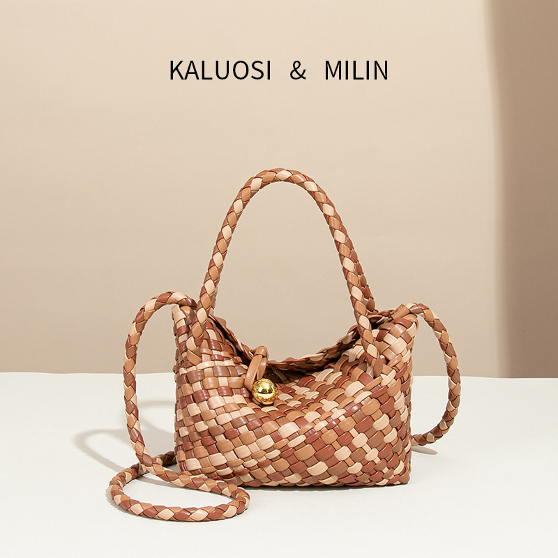 2025 New French Women's Bag, High-End Handbag, Shoulder Crossbody Bag, High-Quality Stitching, Contrasting Color Woven Bag 2025 New French Women's Bag, High-End Handbag, Shoulder Crossbody Bag, High-Quality Stitching, Contrasting Color Woven Bag