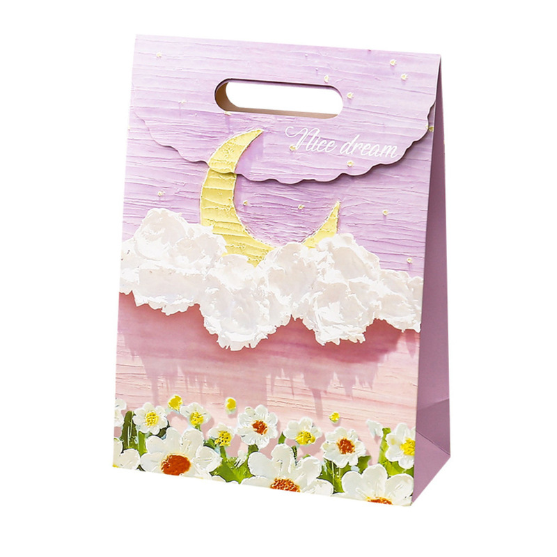 Yisheng Packaging Bag Paper Bag Custom Gift Bag Kraft Paper Flower Theme Gift Bag Birthday Baby Shower Wedding