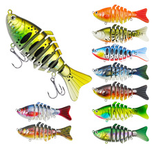 猎高 路亚多节假饵路亚鱼饵远投7节多节鱼缓沉硬饵跨境塑料假鱼饵