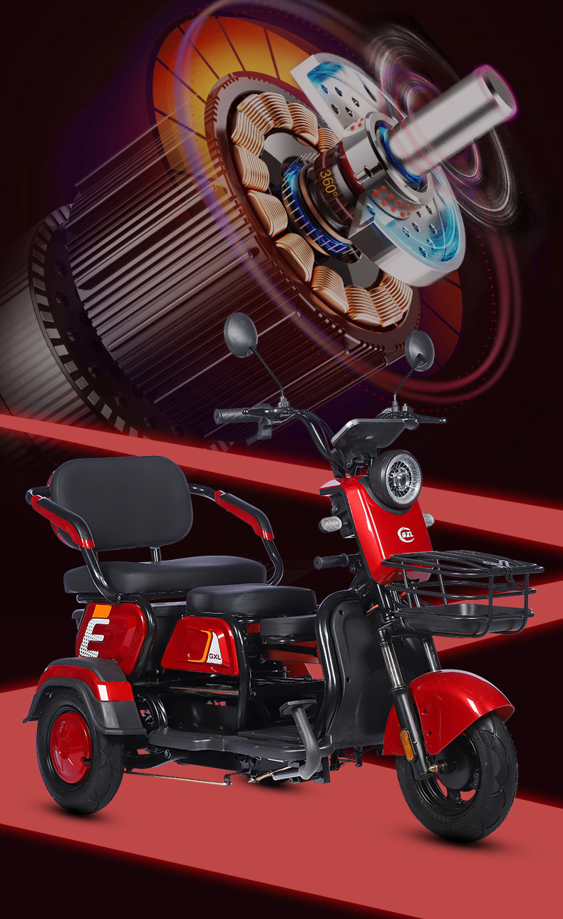 Electric Tricycle Adult Household Small Elderly Pick-up Children to School Electric Tricycle Women's Battery Car Step