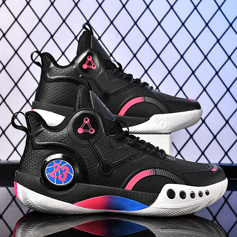 전문 쿠션 농구 신발 남자 마찰 소리 슈퍼 시끄러운 높은 탄성 부츠 시멘트 내마모성 전투 운동화