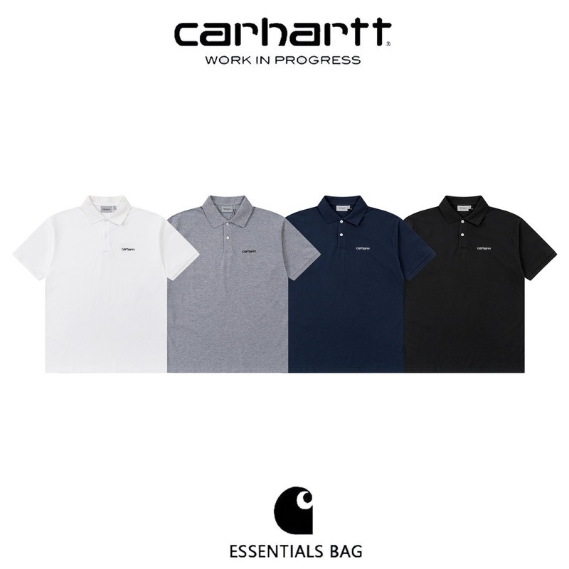 26Ss New Cross-Border Foreign Trade Carhartt Pocket Logo Small Label Pure Cotton Unisex Polo Shirt T-Shirt Short Sleeve Wholesale