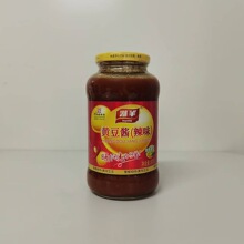 现货湖羊牌辣味黄豆酱800g瓶装辣味豆瓣酱大豆酱料火锅蘸料面酱
