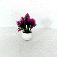 Bulk Artificial Plants and Flowers Home Decor Fake Greenery Small Centerpieces 7 Pcs Large Pinecone Striped Pot Mini Landscape