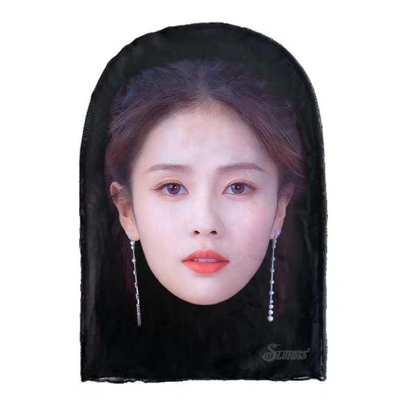 新款3D仿真人明星人脸装扮头套派对装饰面罩明星全脸搞笑网纱头套|undefined