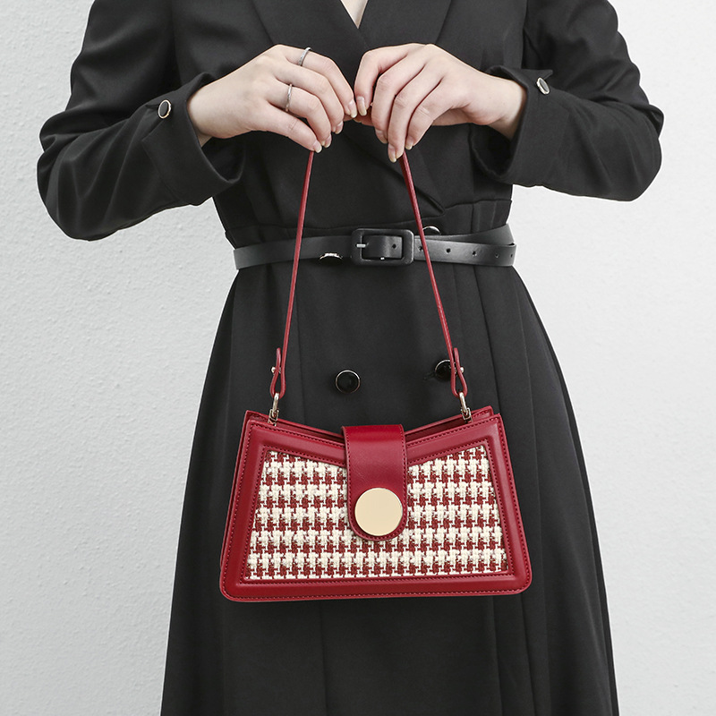 Red Women's Shoulder Bag For Wedding Elegant Evening Handbag_voghion.com