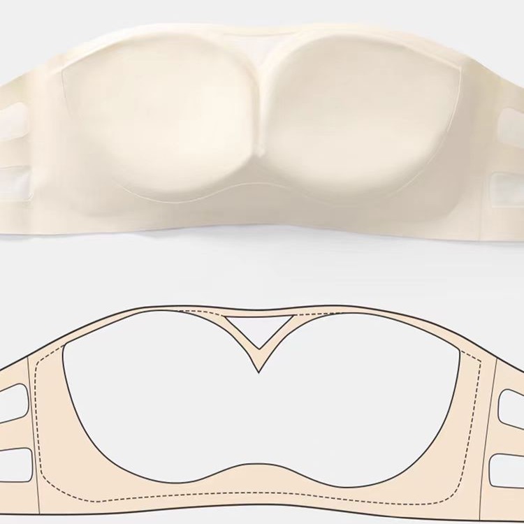 Ropa interior sin tirantes de las mujeres antideslizante envuelto en el pecho anti-exposición empujar hacia arriba pequeño pecho sin costuras tubo superior inalámbrico invisible belleza espalda sujetador