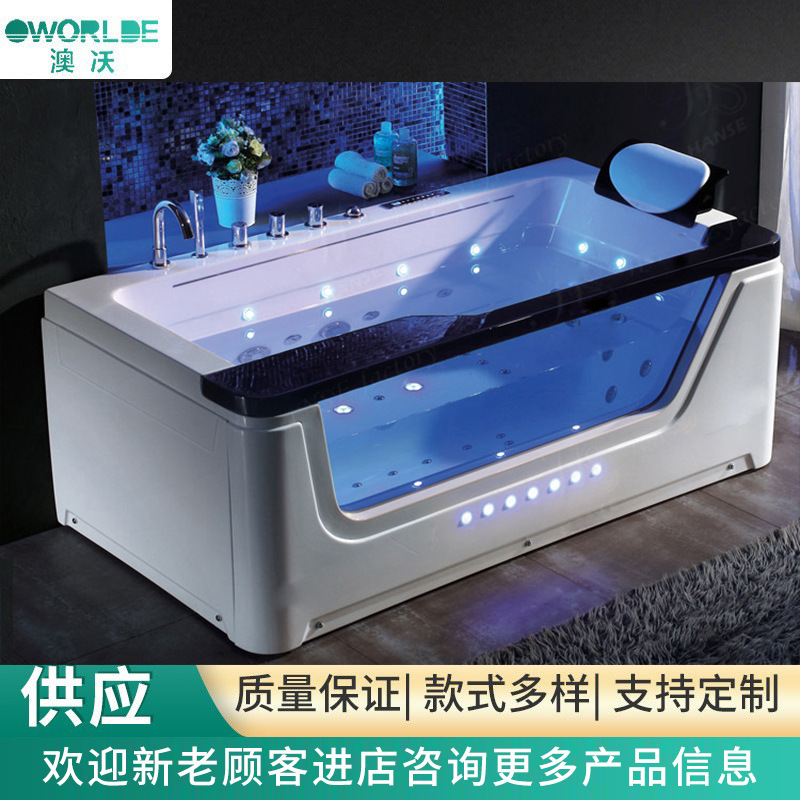 Acrylic Bath Jacuzzi Single Lights Bubble Bath Single Deluxe Water Curtain Waterfall Bath Jacuzzi