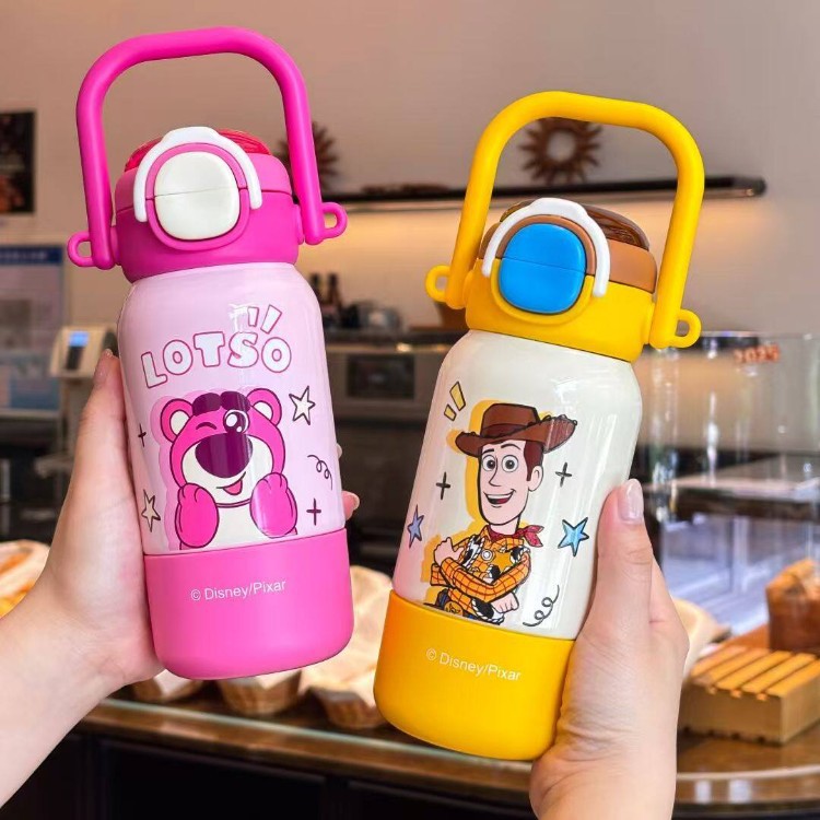 Toy Story 316 tazas de acero inoxidable de dibujos animados portátiles tazas de agua de paja estudiantes de alto valor facial